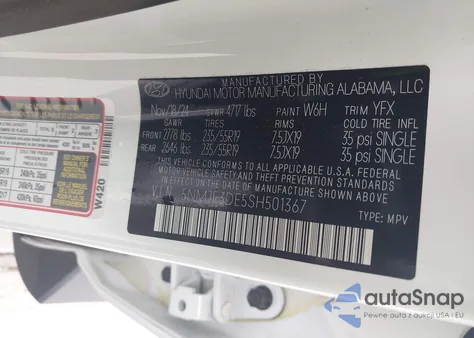 2025 Hyundai Tucson Limited from USA, damaged, VIN 5NMJE3DE5SH501367